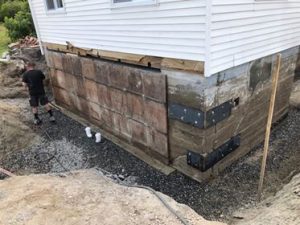 formwork to repair a concrete foundation  